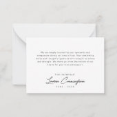 Zwart-wit Moderne Minimalistische Eenvoudige Begra Notitiekaartje (Voorkant)