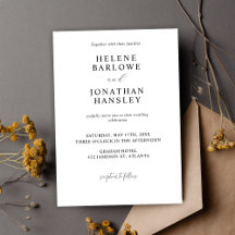 Zwart-wit Moderne minimalistische elegante bruilof