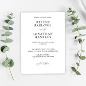 Zwart-wit Moderne minimalistische elegante bruilof Kaart