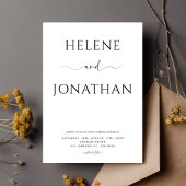 Zwart Wit Moderne Minimalistische Elegante Huwelij Kaart