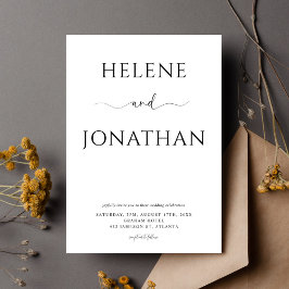 Zwart Wit Moderne Minimalistische Elegante Huwelij Kaart