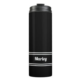 Zwart & Wit Moderne Minimalistische Klassieke Naam Thermosbeker