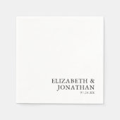 Zwart Wit Moderne Minimalistische Koppels Namen Servet (Voorkant)