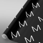 Zwart-wit Moderne minimalistische letter Cadeaupapier