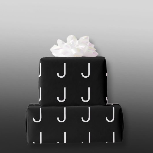 Zwart-wit Moderne minimalistische letter Cadeaupapier