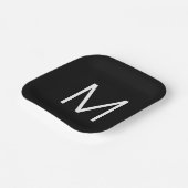 Zwart-wit Moderne minimalistische letter Papieren Bordje (Gebogen)