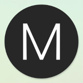 Zwart-wit Moderne minimalistische letter Ronde Sticker