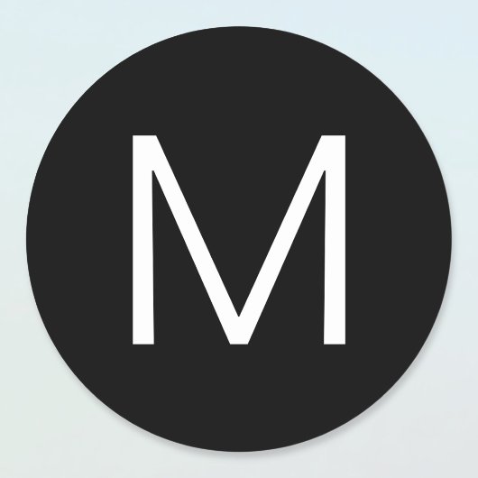 Zwart-wit Moderne minimalistische letter Ronde Sticker