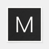 Zwart-wit Moderne minimalistische letter Servet (Voorkant)