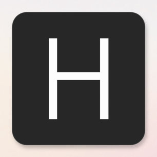 Zwart-wit Moderne minimalistische letter Vierkante Sticker