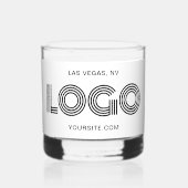 Zwart-wit Moderne Minimalistische Logo Promo Whisky Glas (Voorkant)