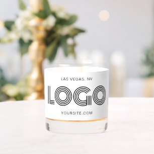 Zwart-wit Moderne Minimalistische Logo Promo Whisky Glas