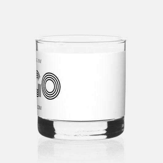 Zwart-wit Moderne Minimalistische Logo Promo Whisky Glas (Links)