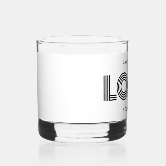Zwart-wit Moderne Minimalistische Logo Promo Whisky Glas (Rechts)