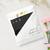 Zwart-wit moderne minimalistische monogram bruilof bedankzakje (Gezegeld)
