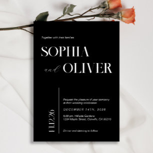 Zwart-wit moderne minimalistische typografie kaart