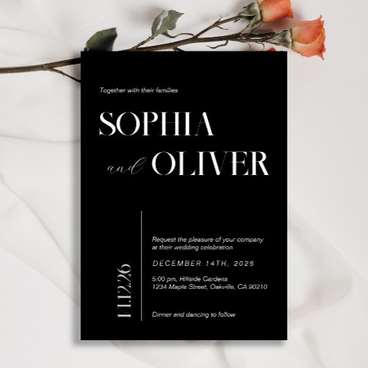 Zwart-wit moderne minimalistische typografie kaart