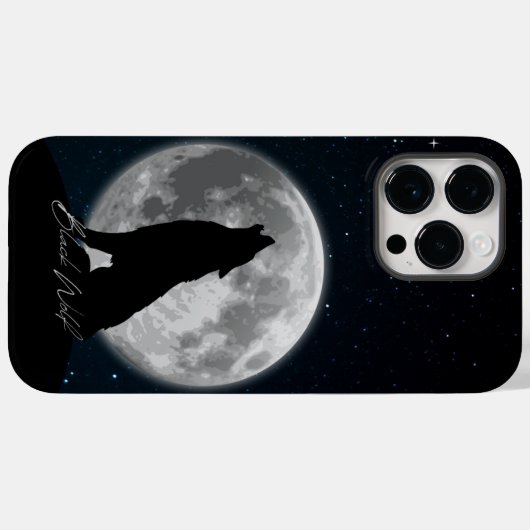 Zwart-wit Moderne Minimalistische Zwarte Wolf Case-Mate iPhone Case (Achterkant (horizontaal))