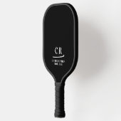 Zwart & Wit | Moderne Monogram Pickleball Paddle (Links)