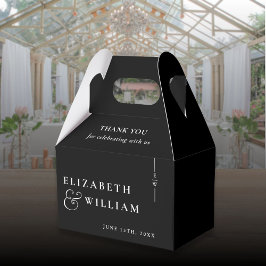 Zwart-wit Moderne Monogram Trouwen Bedankt Bedankdoosjes