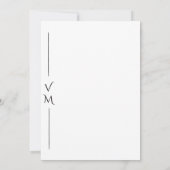 Zwart-wit Moderne Monogram Uitnodiging voor Huweli (Achterkant)