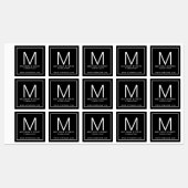 Zwart-wit moderne monogram zakelijke labels (Vel)