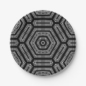 Zwart-Wit Moderne Mudcloth Papieren Bord (Voorkant)