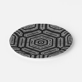 Zwart-Wit Moderne Mudcloth Papieren Bord
