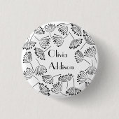 Zwart-wit, moderne naamventilator Aanpassen Ronde Button 3,2 Cm (Voorkant)