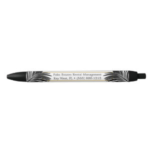 Zwart-wit Moderne Palm Leaf Small Business Zwarte Inkt Pen