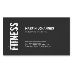Zwart Wit Moderne Personal Trainer Fitness Sport Magnetisch Visitekaartje