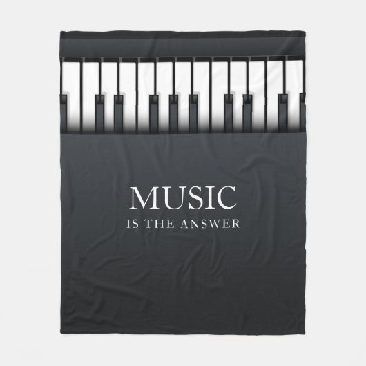 Zwart-wit moderne piano fleece deken (Voorkant)