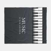 Zwart-wit moderne piano fleece deken (Voorkant (Horizontaal))