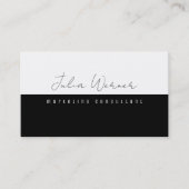 Zwart Wit Moderne Pro Marketing Consultant Visitekaartje (Voorkant)