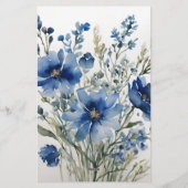 Zwart Wit Moderne Professionele Waterverf Bloemen Briefpapier (Achterkant)