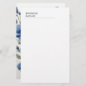 Zwart Wit Moderne Professionele Waterverf Bloemen Briefpapier (Voorkant / Achterkant)