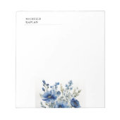 Zwart Wit Moderne Professionele Waterverf Bloemen Notitieblok (Voorkant)