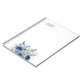 Zwart Wit Moderne Professionele Waterverf Bloemen Notitieboek (Linkerzijde)