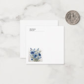 Zwart Wit Moderne Professionele Waterverf Bloemen Notitiekaartje (Voorkant / Achterkant in situ)