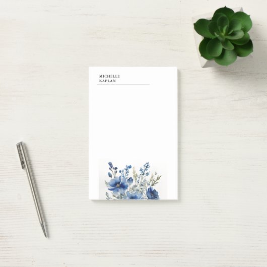 Zwart Wit Moderne Professionele Waterverf Bloemen Post-it® Notes (Kantoor)
