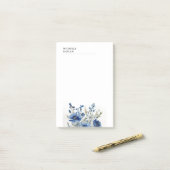 Zwart Wit Moderne Professionele Waterverf Bloemen Post-it® Notes (Op bureau)