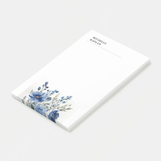 Zwart Wit Moderne Professionele Waterverf Bloemen Post-it® Notes (Schuin)