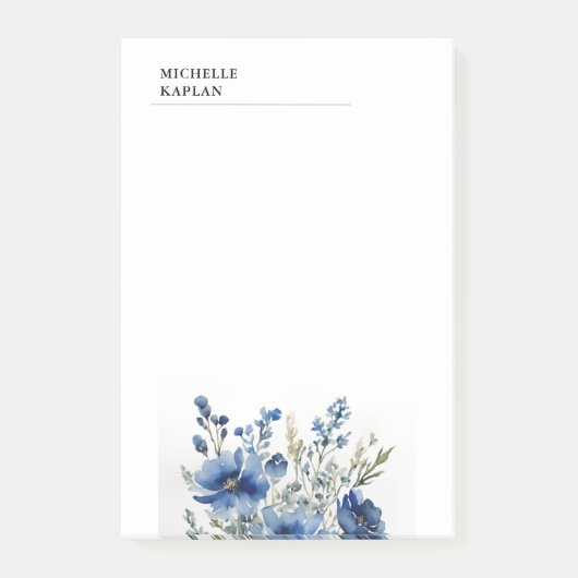 Zwart Wit Moderne Professionele Waterverf Bloemen Post-it® Notes (Voorkant)