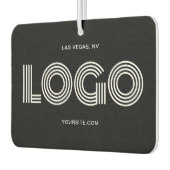 Zwart-wit moderne rechthoekige Logo en foto Luchtverfrisser (Links)