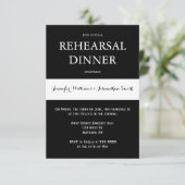 Zwart-wit moderne repetitie dineruitnodigingen kaart (Staand voorkant)