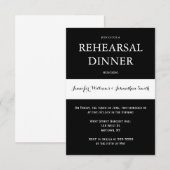 Zwart-wit moderne repetitie dineruitnodigingen kaart (Voorkant / Achterkant)