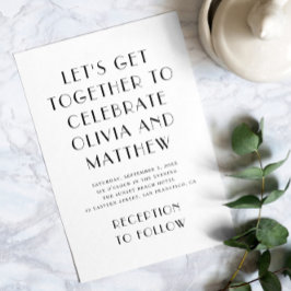 Zwart-wit moderne schone minimalistische bruiloft kaart