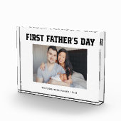 Zwart-Wit | Moderne script, eerste Vaderdag Fotoblokken (Rechts)