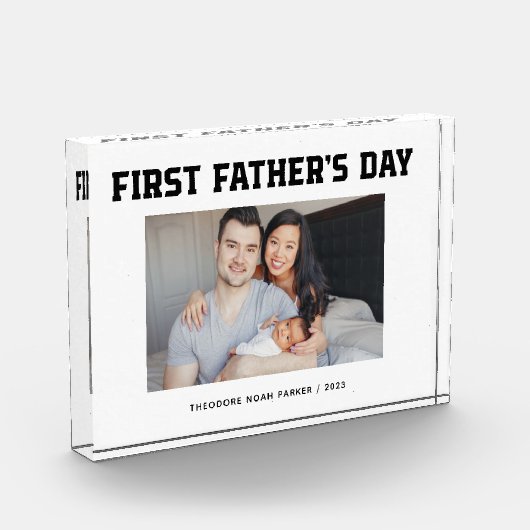 Zwart-Wit | Moderne script, eerste Vaderdag Fotoblokken (Links)