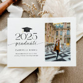 Zwart-wit Moderne Script Foto | 2-zijdig Kaart